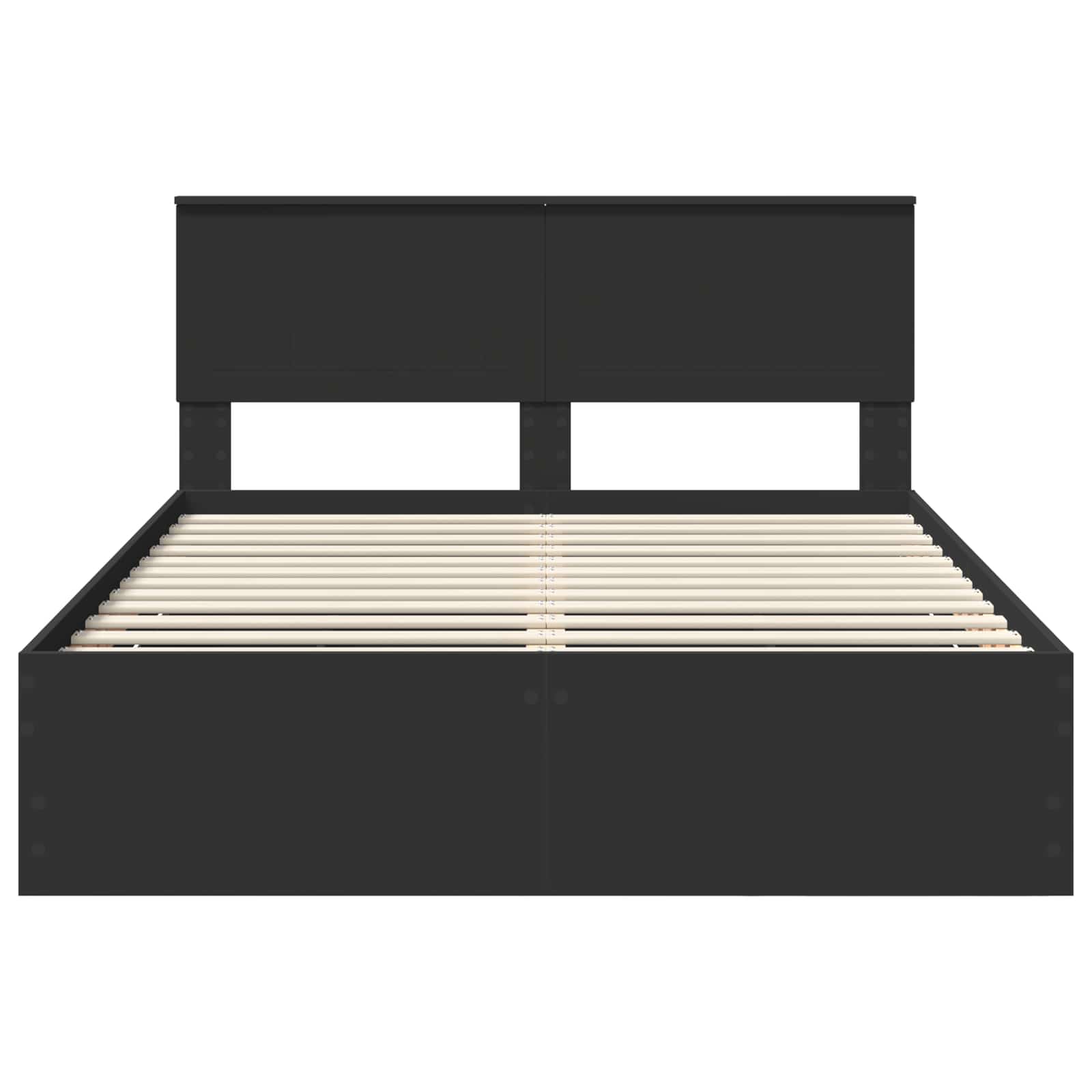 Cadru de pat cu sertar Negru 140 x 190 cm Lemn Ingineresc GartenMobel Dekor