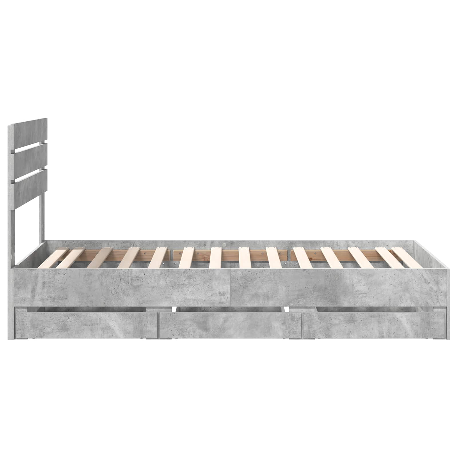 Cadru de pat Gri din beton 100 x 200 cm Lemn Ingineresc GartenMobel Dekor