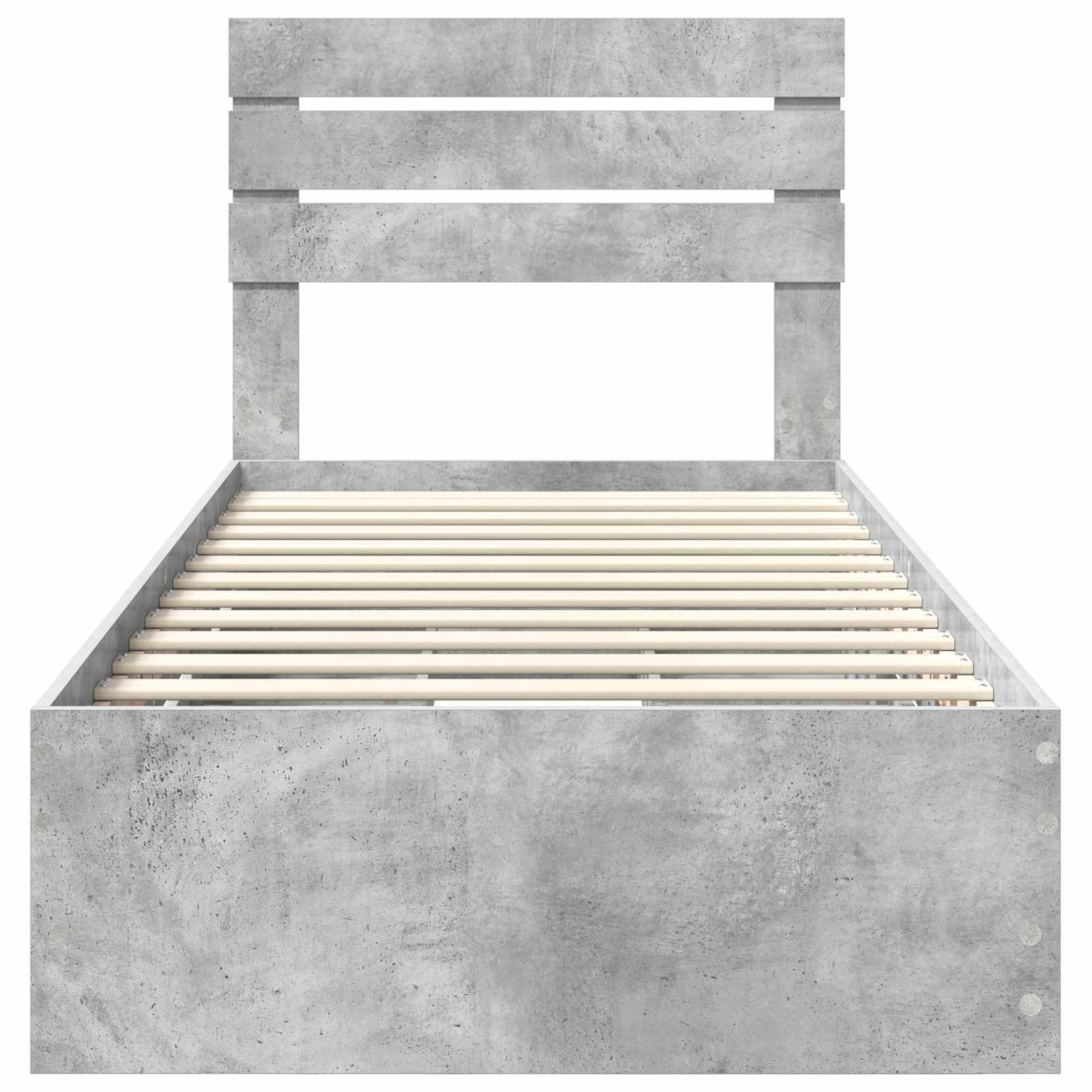 Cadru de pat Gri din beton 100 x 200 cm Lemn Ingineresc GartenMobel Dekor