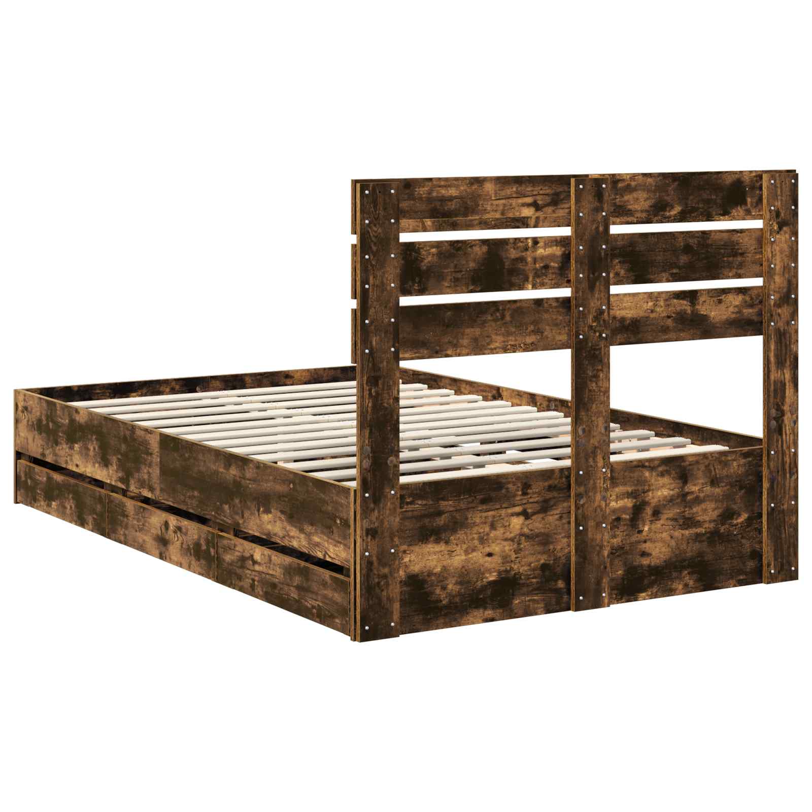 Cadru de pat Stejar fumuriu 120 x 200 cm Lemn Ingineresc GartenMobel Dekor