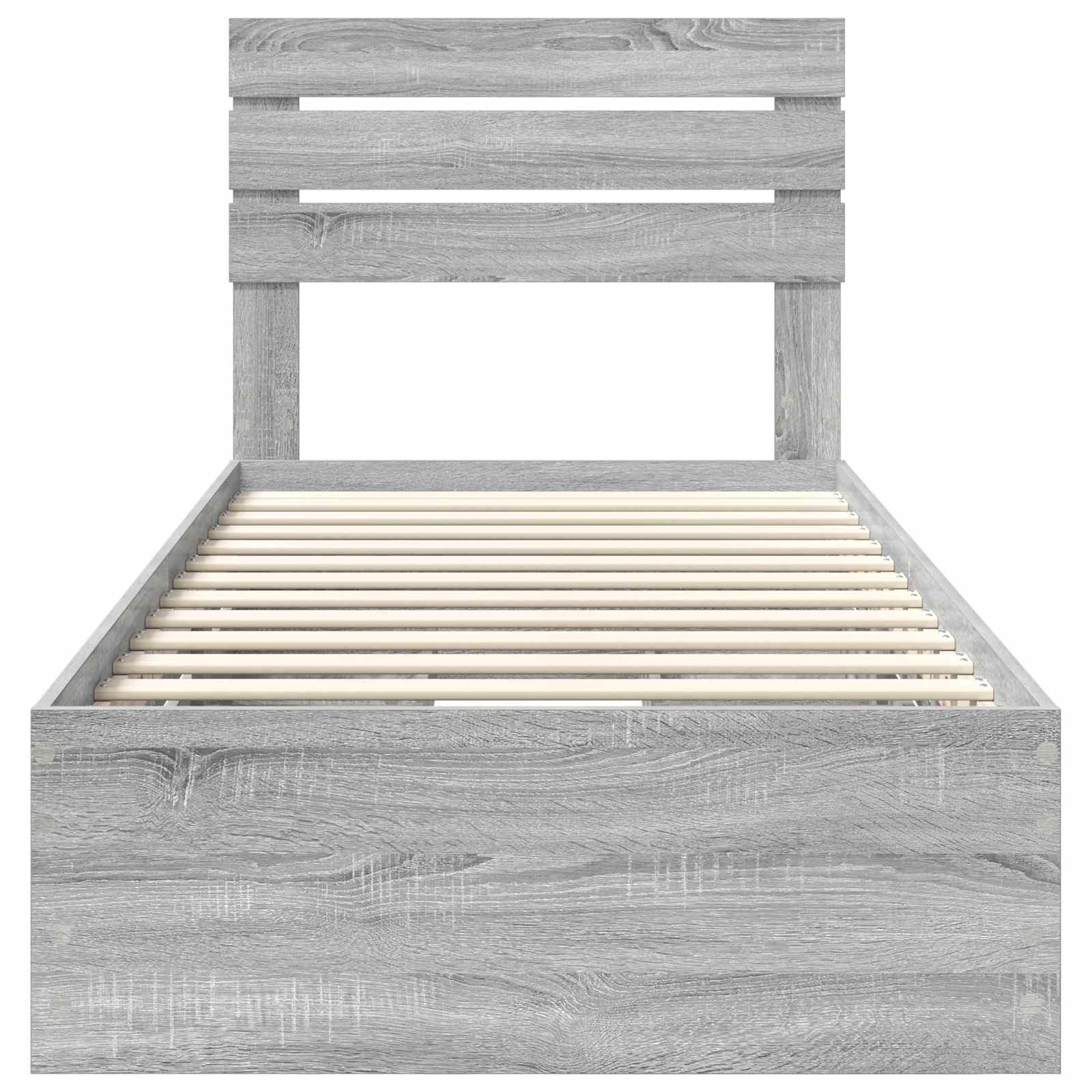 Cadru de pat cu sertar Gri Sonoma 75 x 190 cm Lemn Ingineresc GartenMobel Dekor