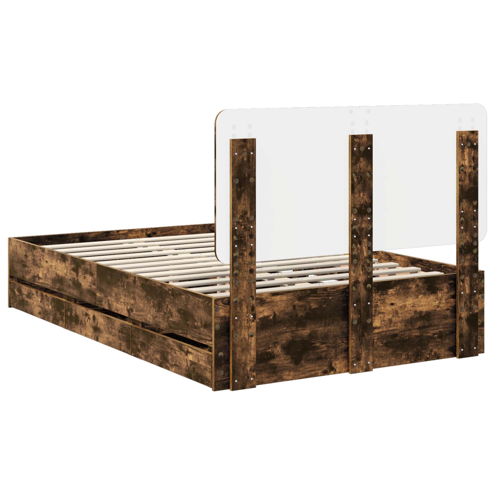 Cadru de pat Stejar fumuriu 120 x 190 cm Lemn Ingineresc GartenMobel Dekor