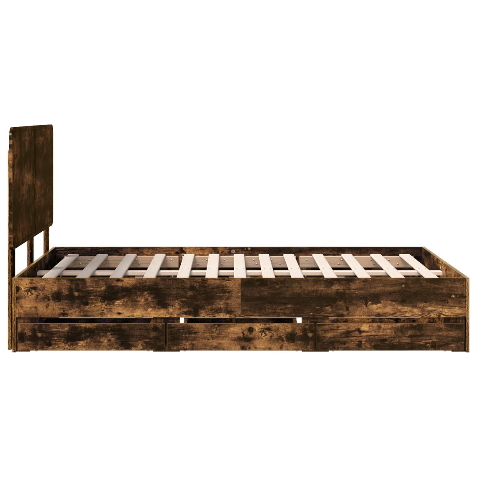 Cadru de pat Stejar fumuriu 120 x 190 cm Lemn Ingineresc GartenMobel Dekor