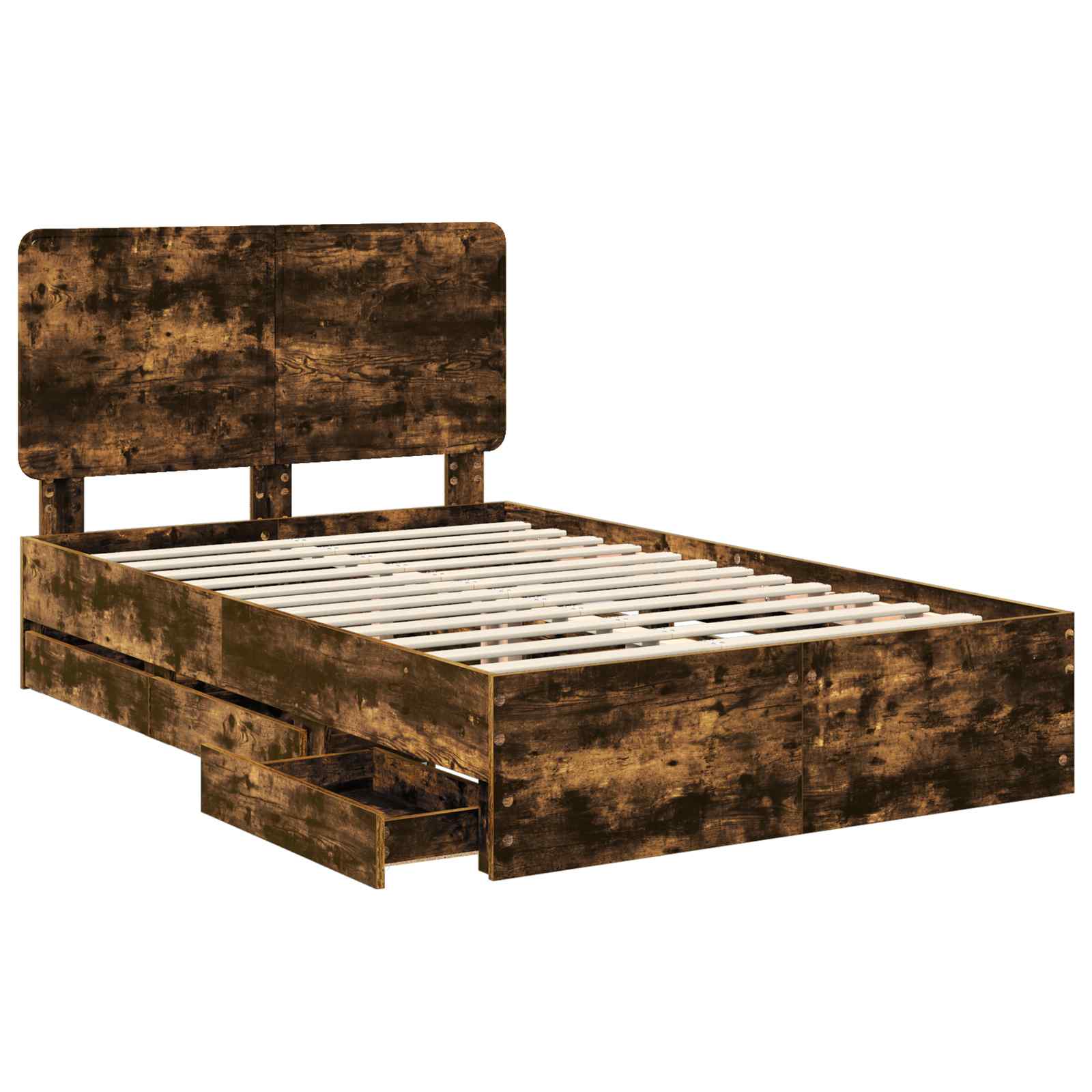 Cadru de pat Stejar fumuriu 120 x 200 cm Lemn Ingineresc GartenMobel Dekor