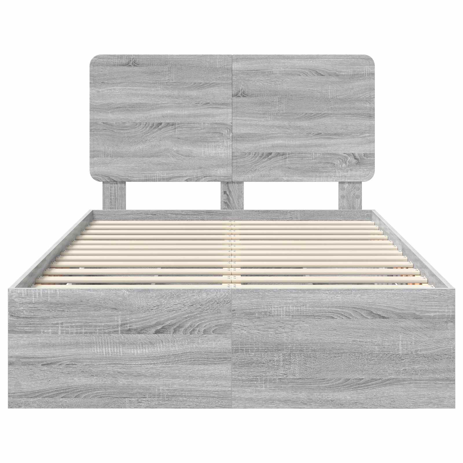 Cadru de pat cu sertar Gri Sonoma 120 x 200 cm Lemn Ingineresc GartenMobel Dekor