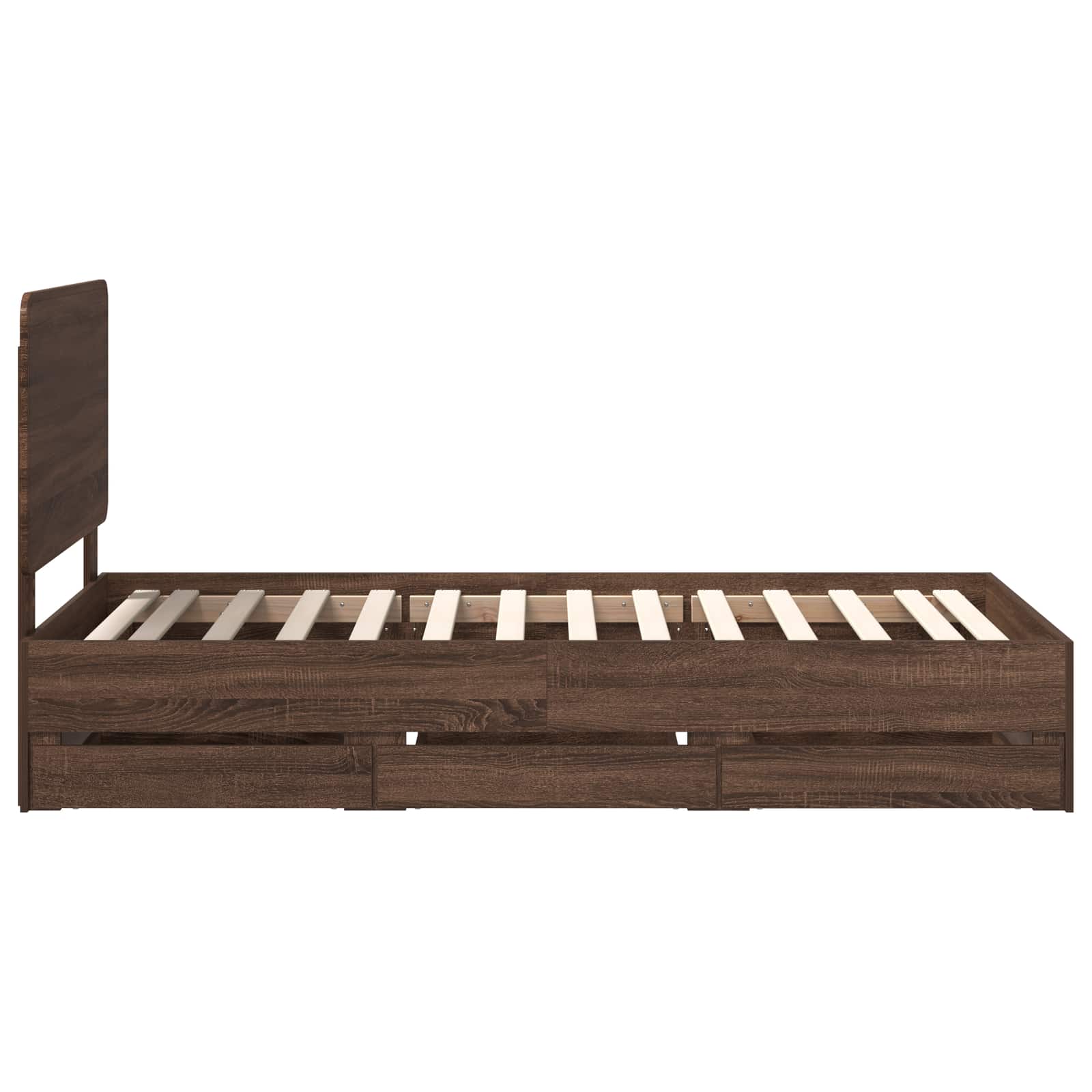 Cadru de pat Stejar închis 100 x 200 cm Lemn Ingineresc GartenMobel Dekor