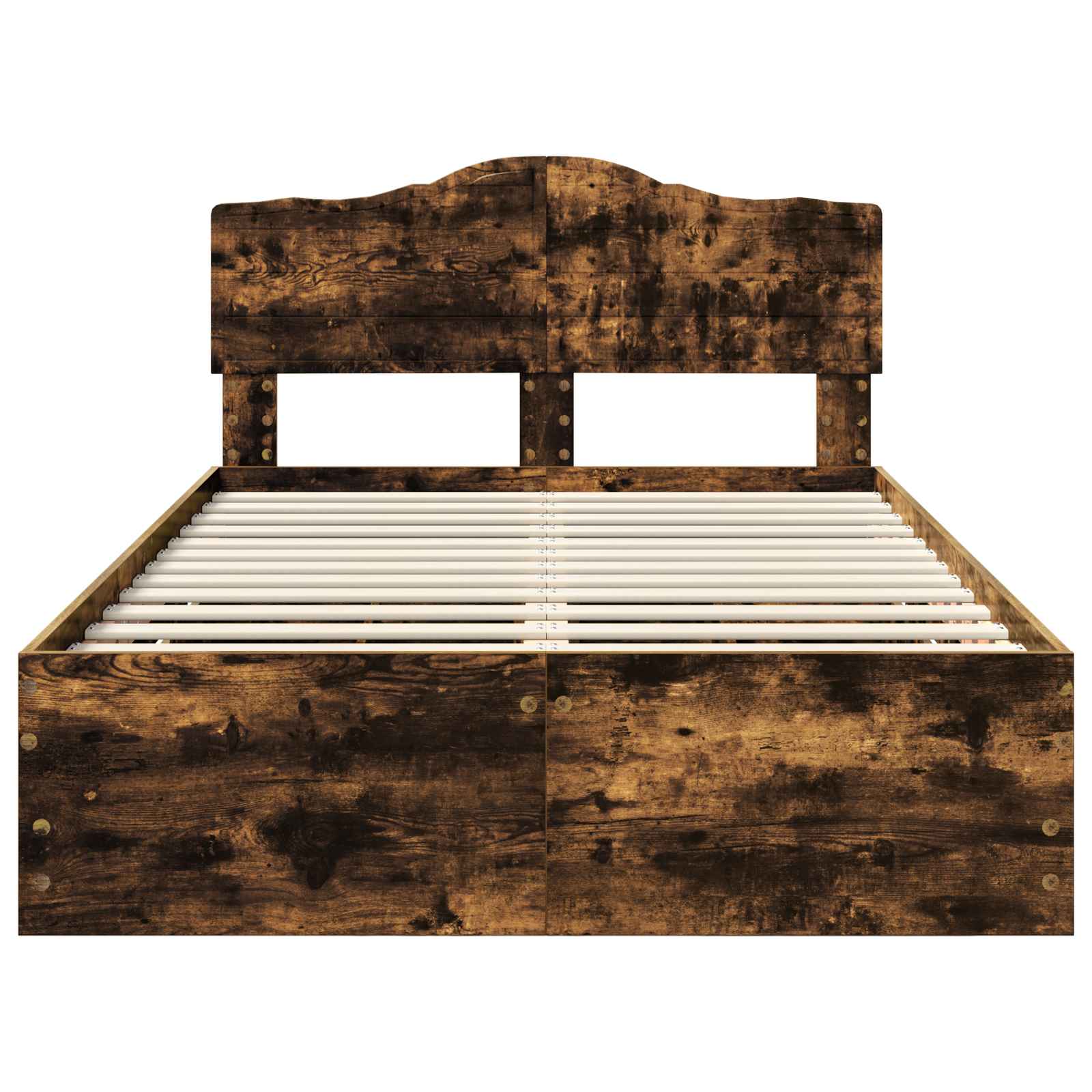 Cadru de pat Stejar fumuriu 135 x 190 cm Lemn Ingineresc GartenMobel Dekor