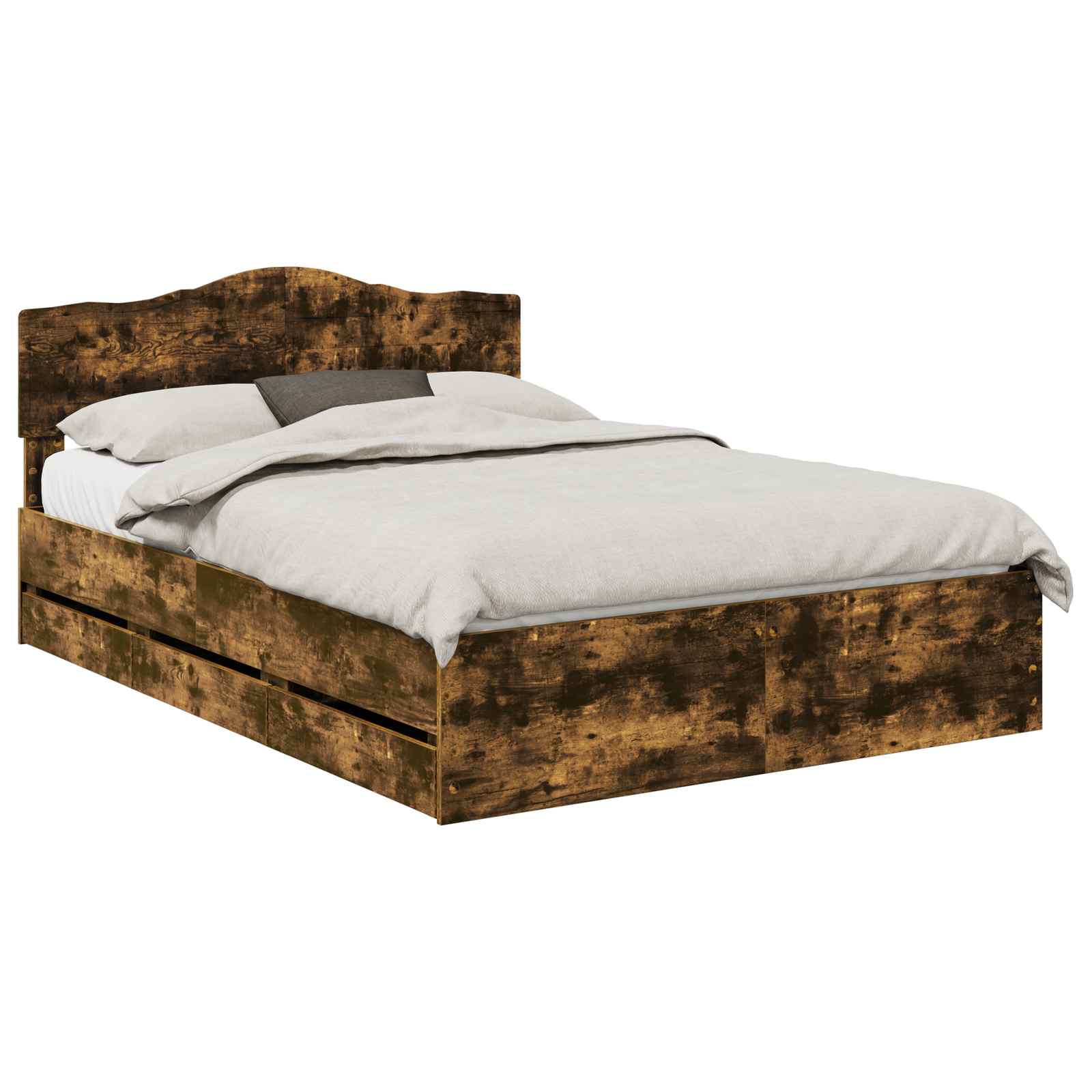 Cadru de pat Stejar fumuriu 140 x 200 cm Lemn Ingineresc GartenMobel Dekor