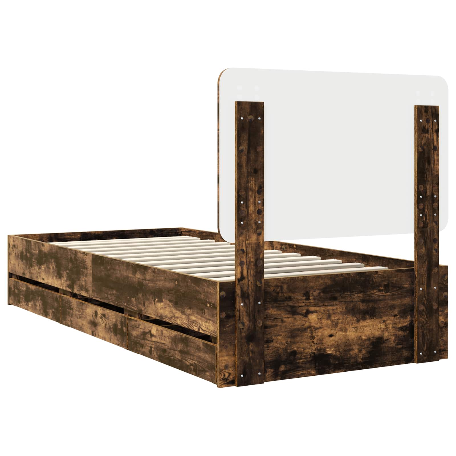 Cadru de pat Stejar fumuriu 75 x 190 cm Lemn Ingineresc GartenMobel Dekor