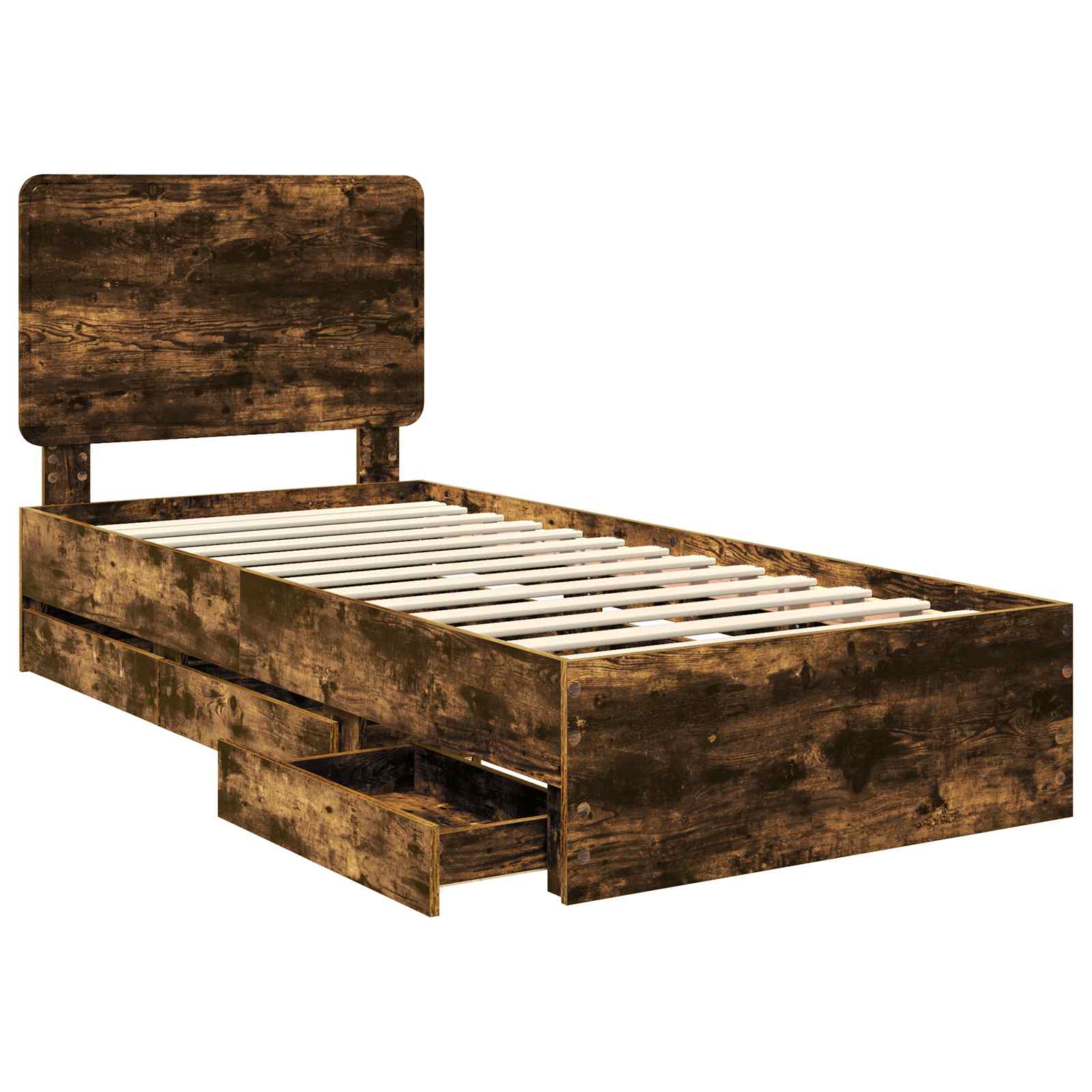 Cadru de pat Stejar fumuriu 75 x 190 cm Lemn Ingineresc GartenMobel Dekor