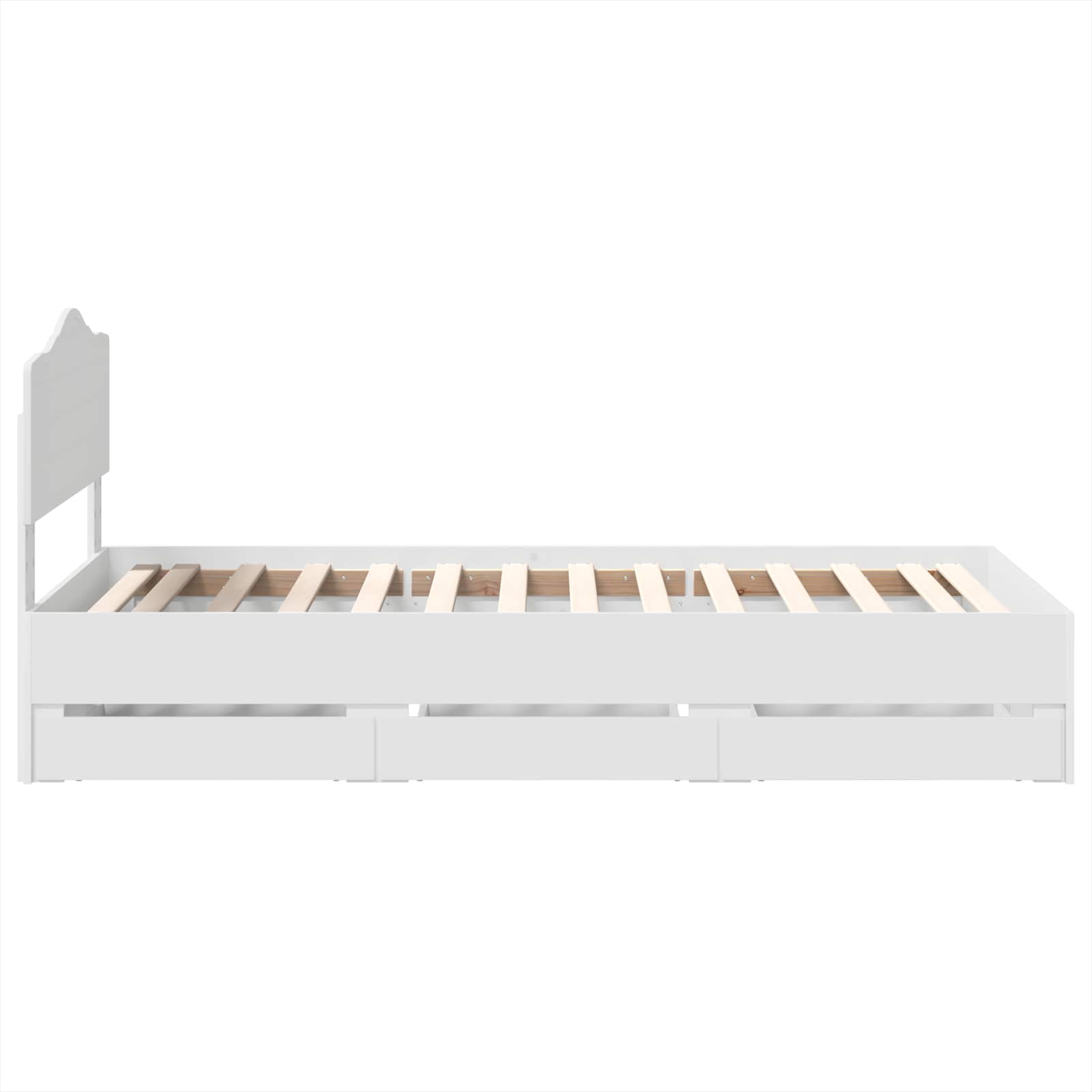 Cadru de pat cu sertar Alb 100 x 200 cm Lemn Ingineresc GartenMobel Dekor