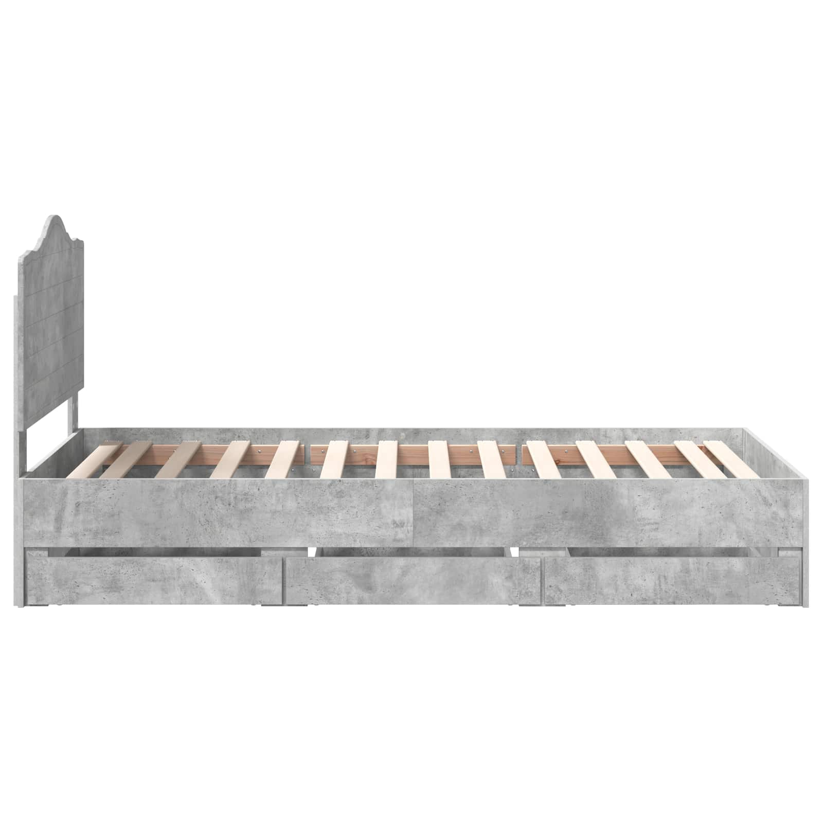 Cadru de pat Gri din beton 90 x 190 cm Lemn Ingineresc GartenMobel Dekor