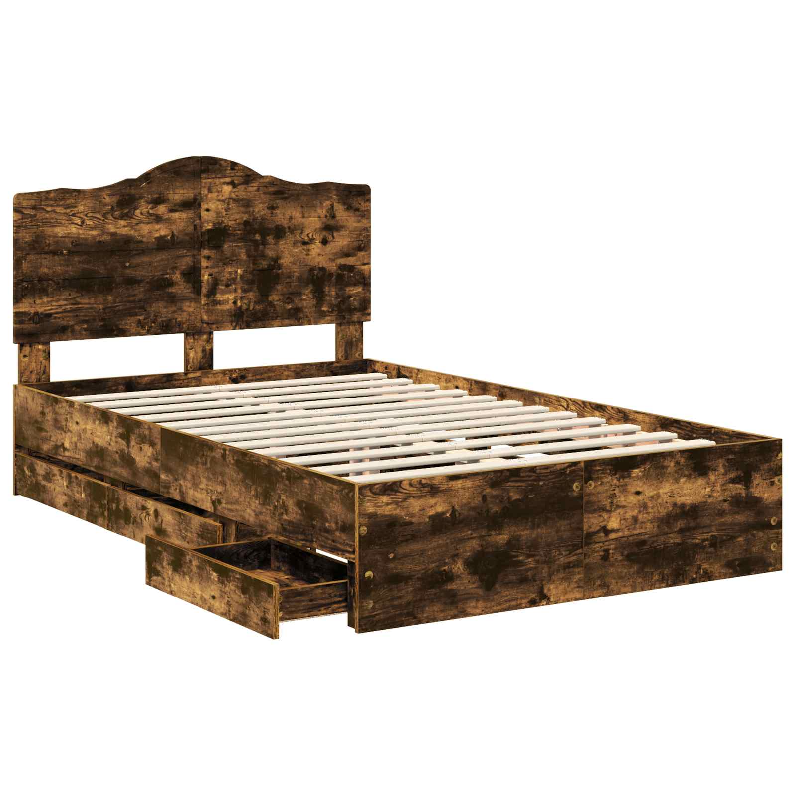 Cadru de pat Stejar fumuriu 120 x 200 cm Lemn Ingineresc GartenMobel Dekor