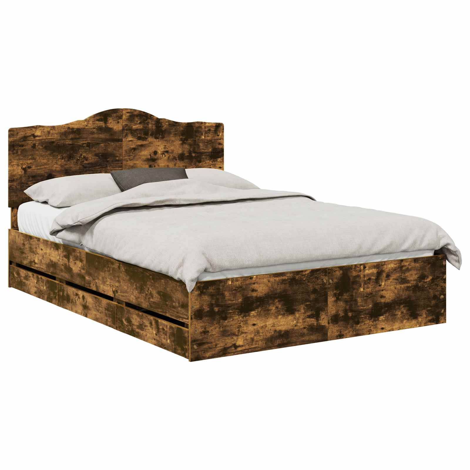 Cadru de pat Stejar fumuriu 140 x 200 cm Lemn Ingineresc GartenMobel Dekor