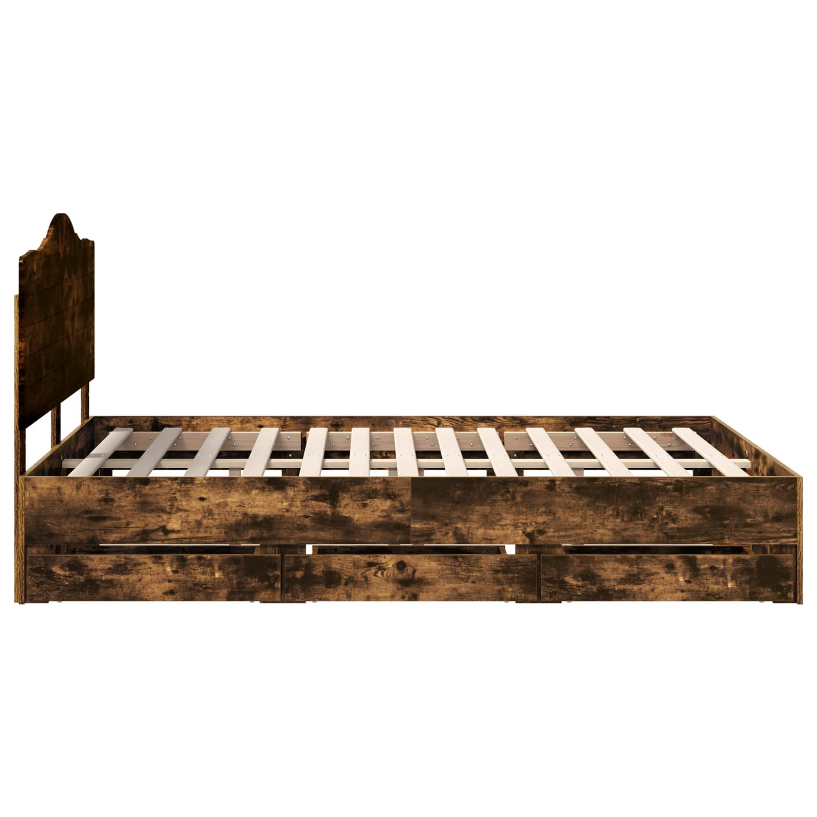 Cadru de pat Stejar fumuriu 150 x 200 cm Lemn Ingineresc GartenMobel Dekor