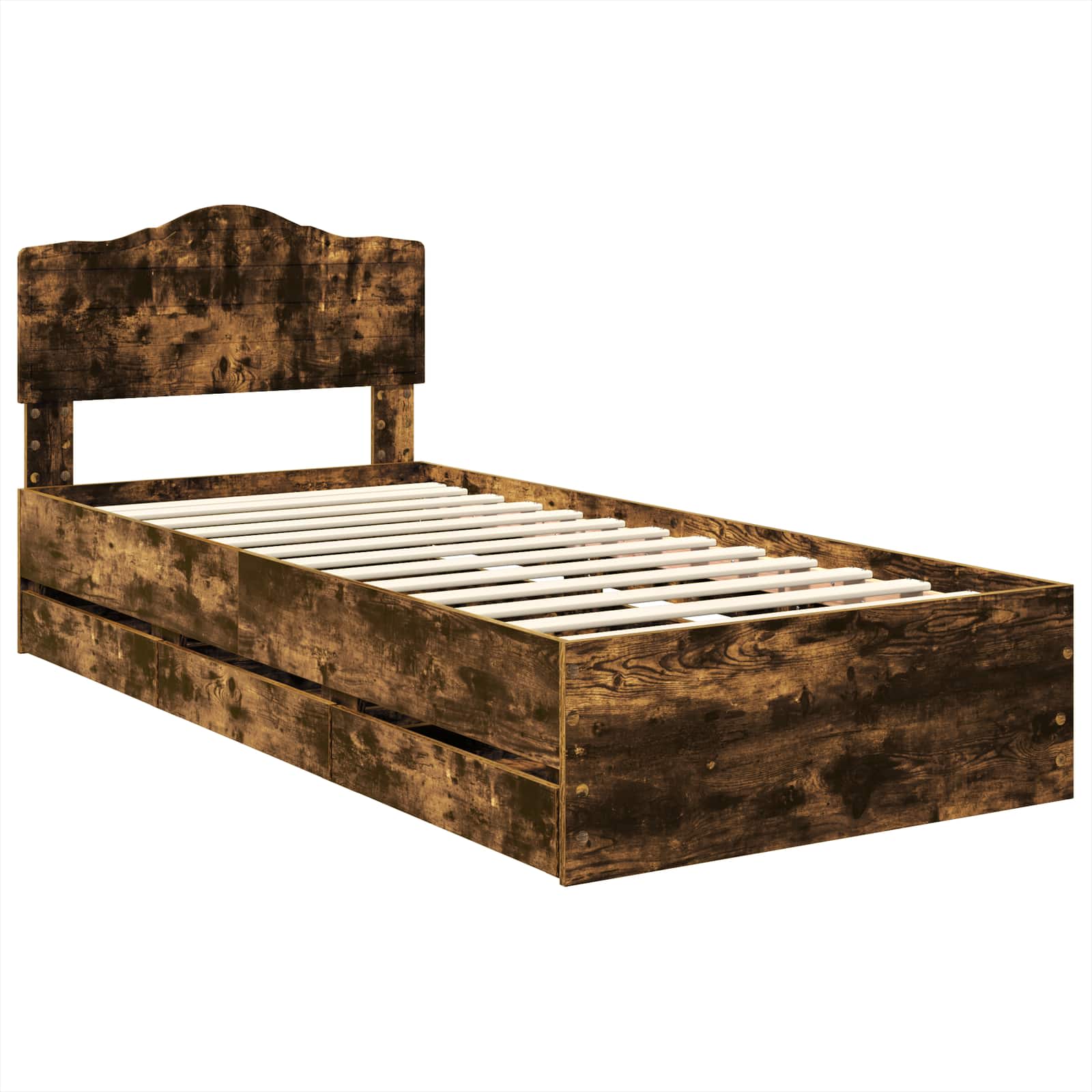 Cadru de pat Stejar fumuriu 75 x 190 cm Lemn Ingineresc GartenMobel Dekor