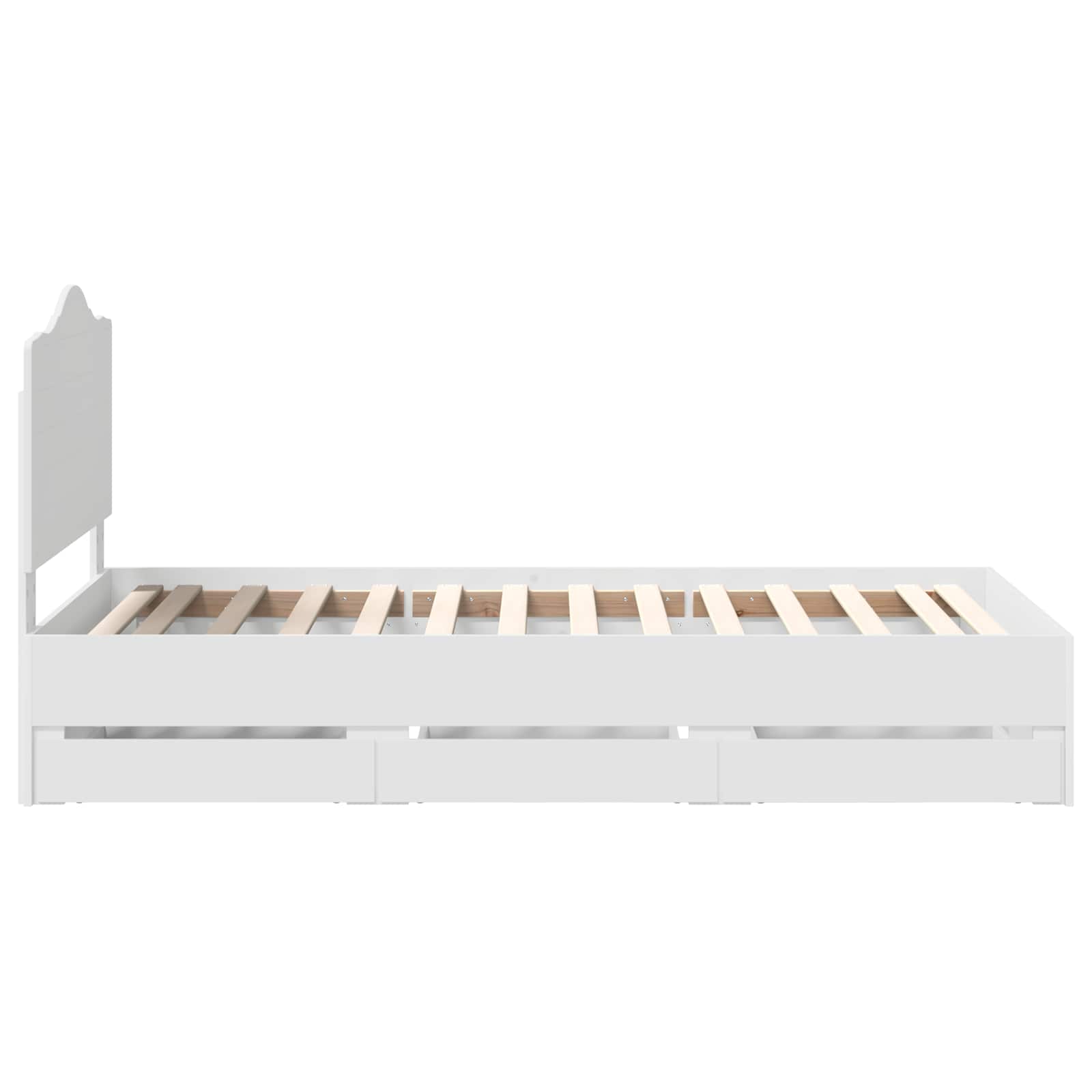 Cadru de pat cu sertar Alb 98.5 x 200 cm Lemn Ingineresc GartenMobel Dekor