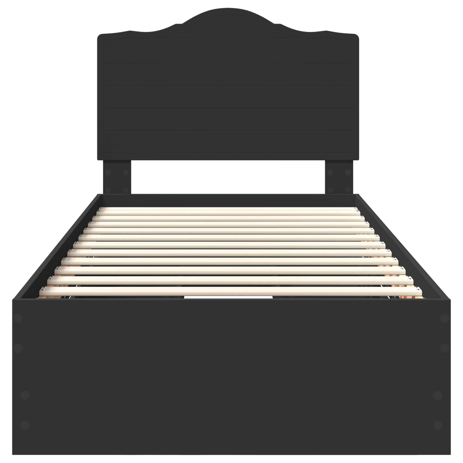 Cadru de pat cu sertar Negru 90 x 200 cm Lemn Ingineresc GartenMobel Dekor