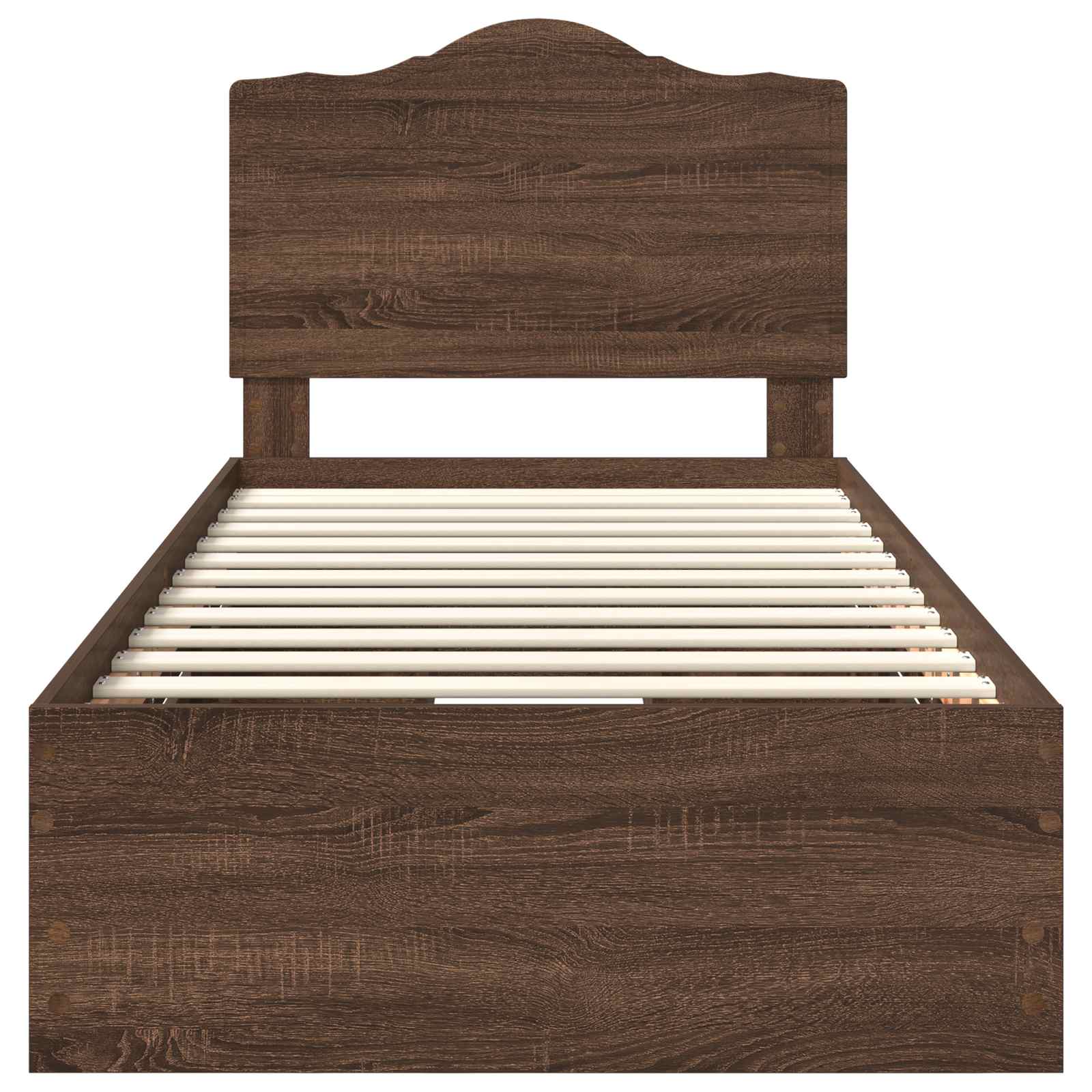 Cadru de pat Stejar închis 75 x 190 cm Lemn Ingineresc GartenMobel Dekor