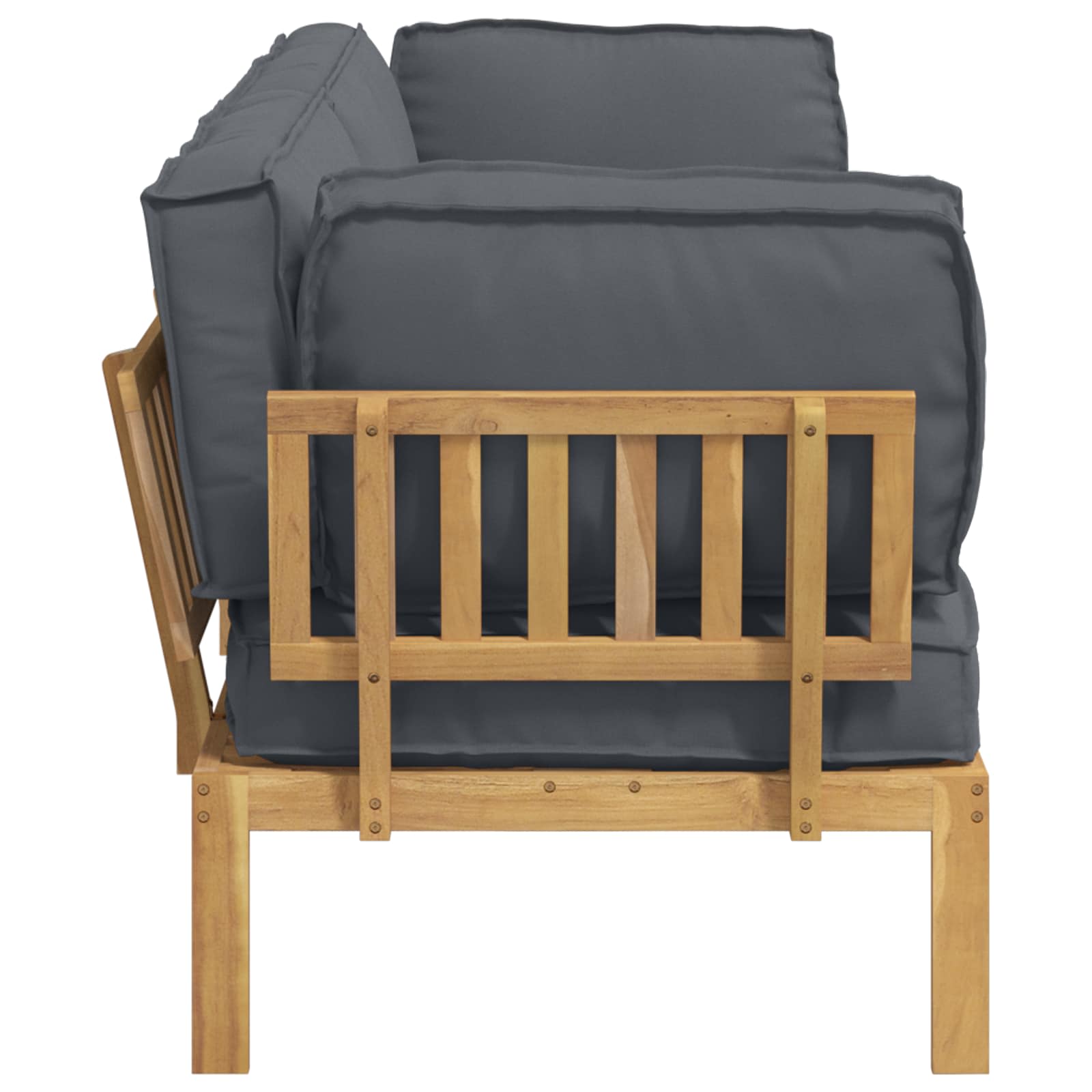 Set de canapea cu pernă 2 pcs Antracit Lemn Solid de Acacia GartenMobel Dekor