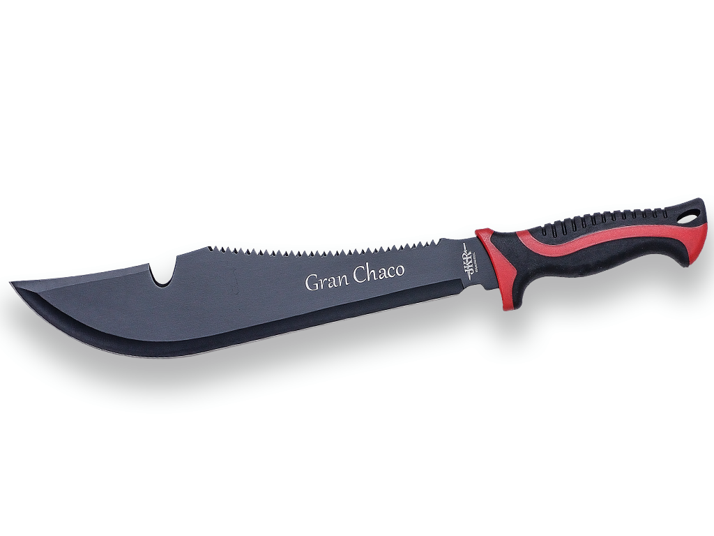 Maceta Joker Gran Chaco, lama inoxidabila 33 cm, cu dinti ferastrau si husa OutsideGear Venture