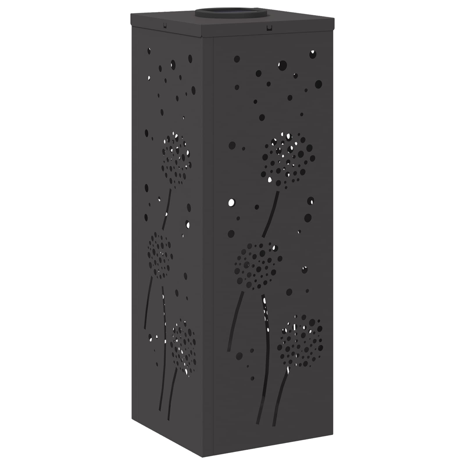 Lumină LED Solară pentru Alei 2 pcs Negru Oțel laminat la rece GartenMobel Dekor