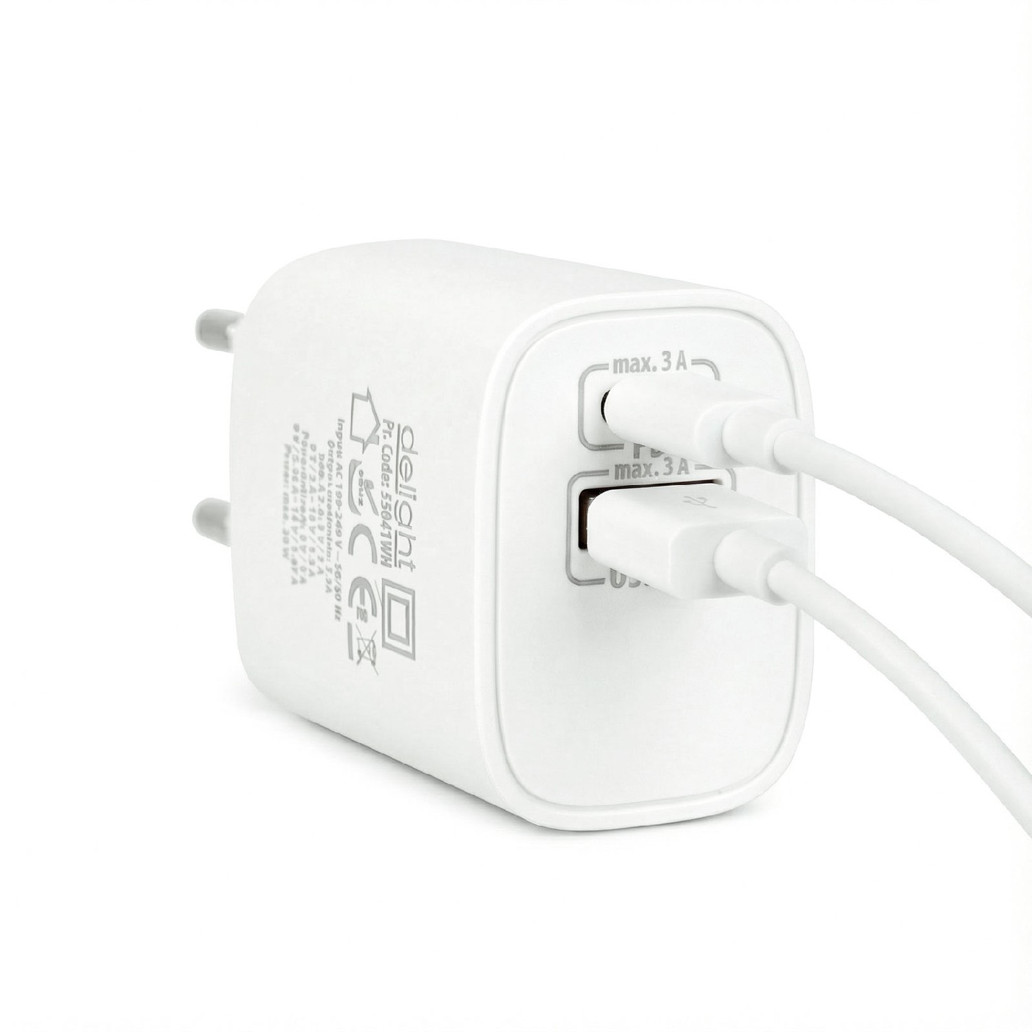 Încărcător Rapid Universal cu USB-A (QC 3.0) și USB-C PD 20W - Alb Best CarHome