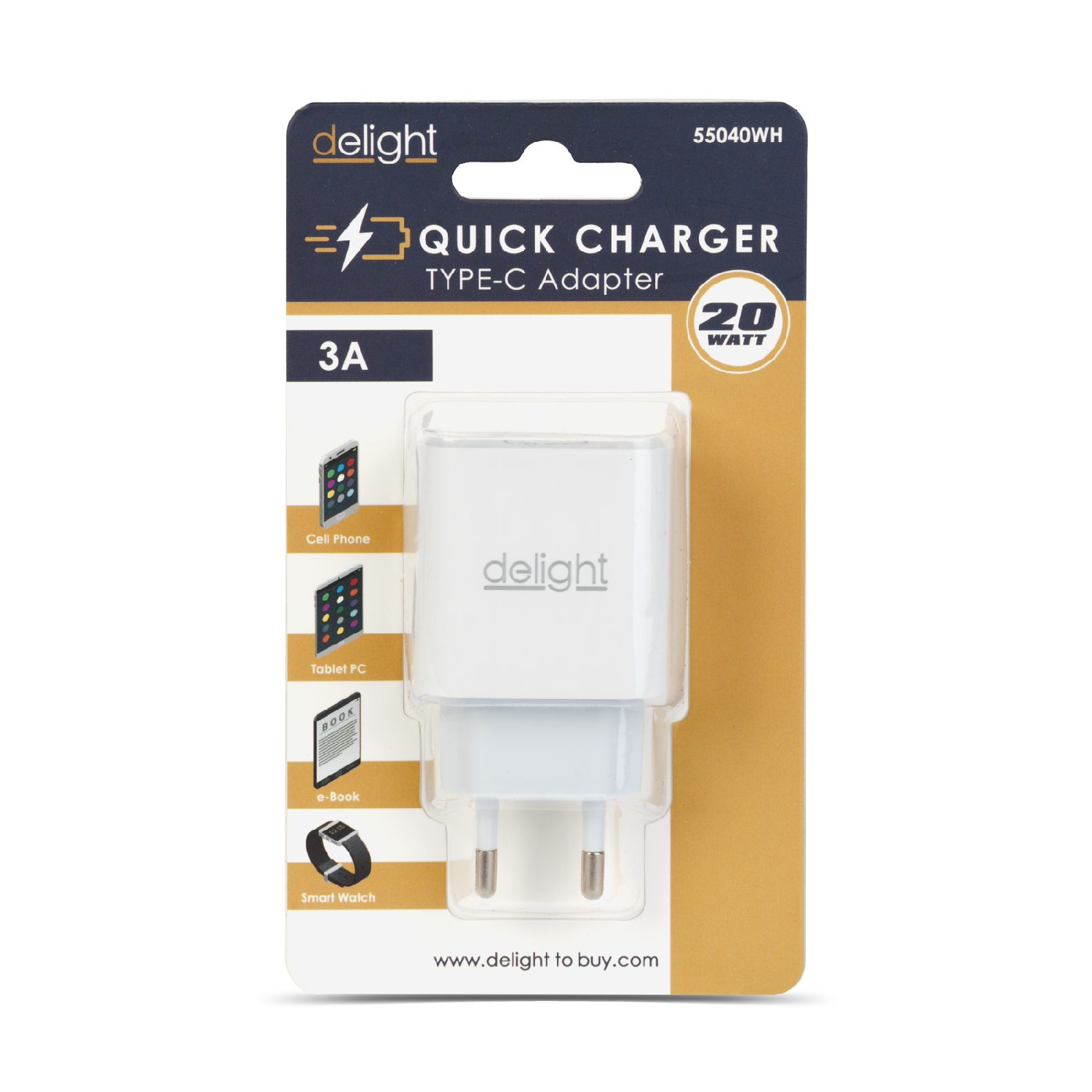 Încărcător Rapid Universal cu USB-C PD 20W - Alb Best CarHome