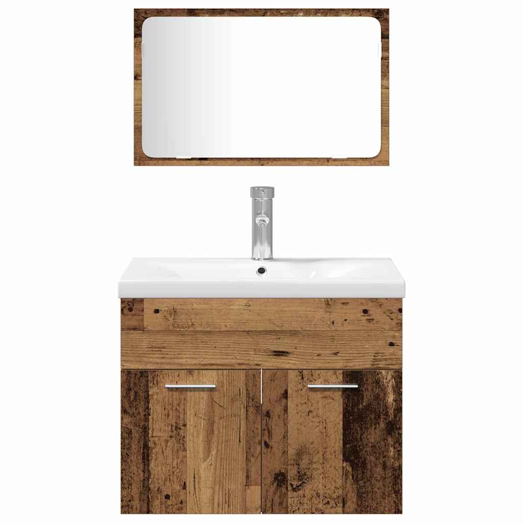 Set de mobilier pentru baie Pe perete 3 pcs Lemn compozit GartenMobel Dekor