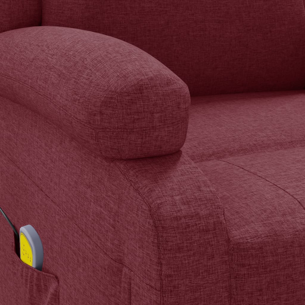 Fotoliu de masaj spătar aripi, roșu vin, material textil GartenMobel Dekor
