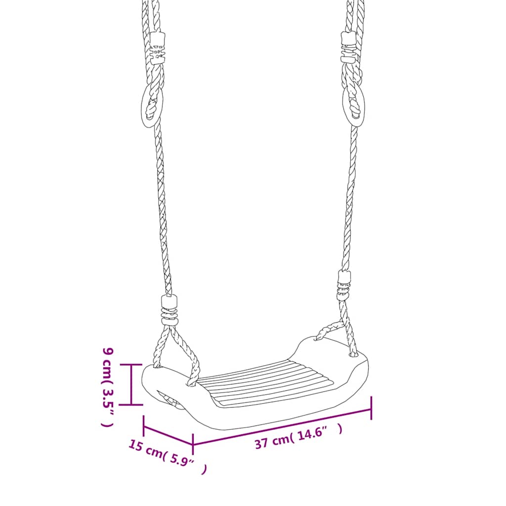 Leagăne cu frânghii, 2 buc., albastru, 37x15 cm, polietilenă GartenMobel Dekor