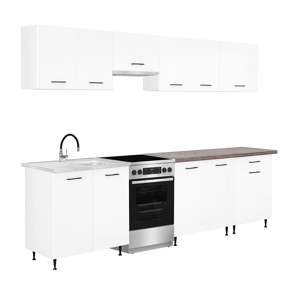 Leziter Bucătărie Primo 280 alb, cu blat rauna sil Mobalis Homvera