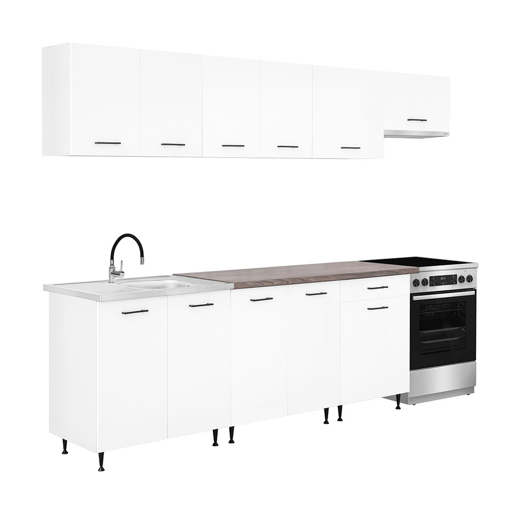 Leziter Bucătărie Primo 280 alb, cu blat rauna sil Mobalis Homvera