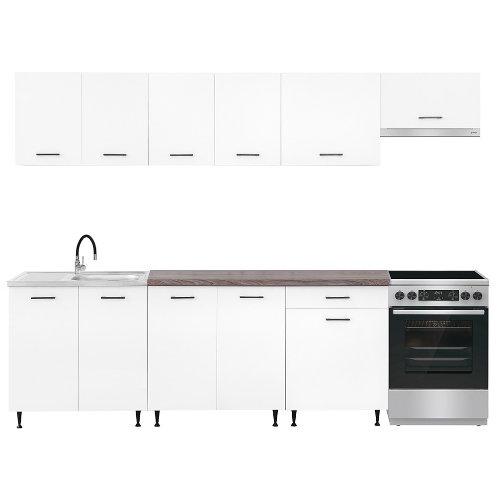 Leziter Bucătărie Primo 280 alb, cu blat rauna sil Mobalis Homvera