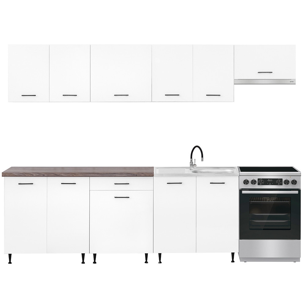 Leziter Bucătărie Primo 280 alb, cu blat rauna sil Mobalis Homvera