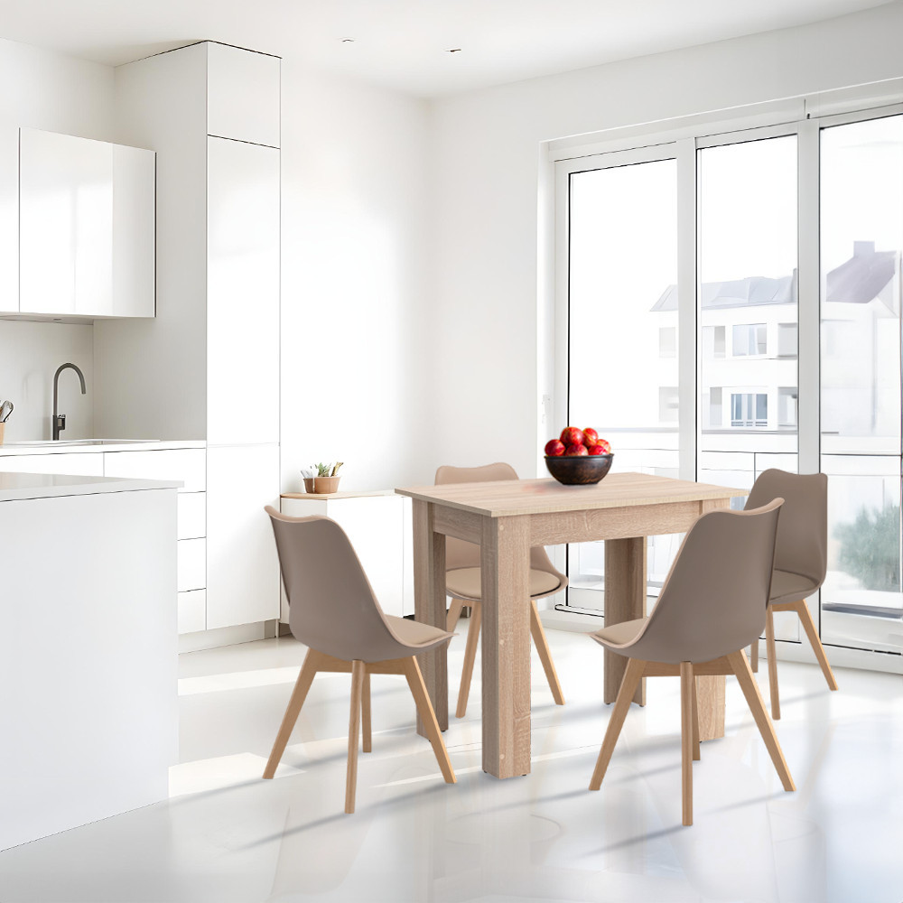 Leziter Set de masă Amina 4 1 bej-stejar Sonoma Mobalis Homvera