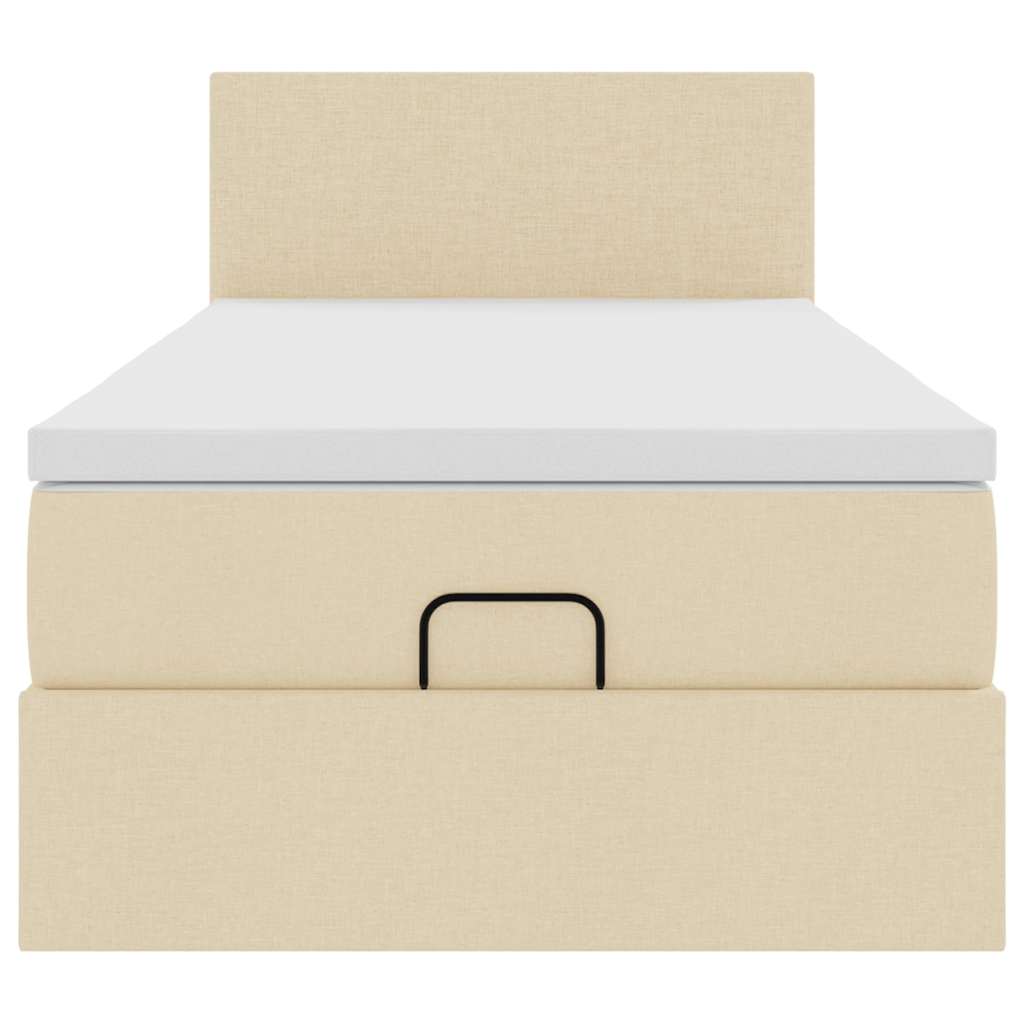 Pat otoman cu saltea crem 100x200 cm stofa GartenMobel Dekor