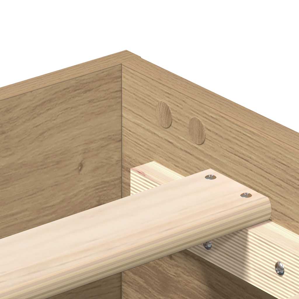 Cadru pat fără saltea Stejar Artisan 135x190 cm Lemn prelucrat GartenMobel Dekor