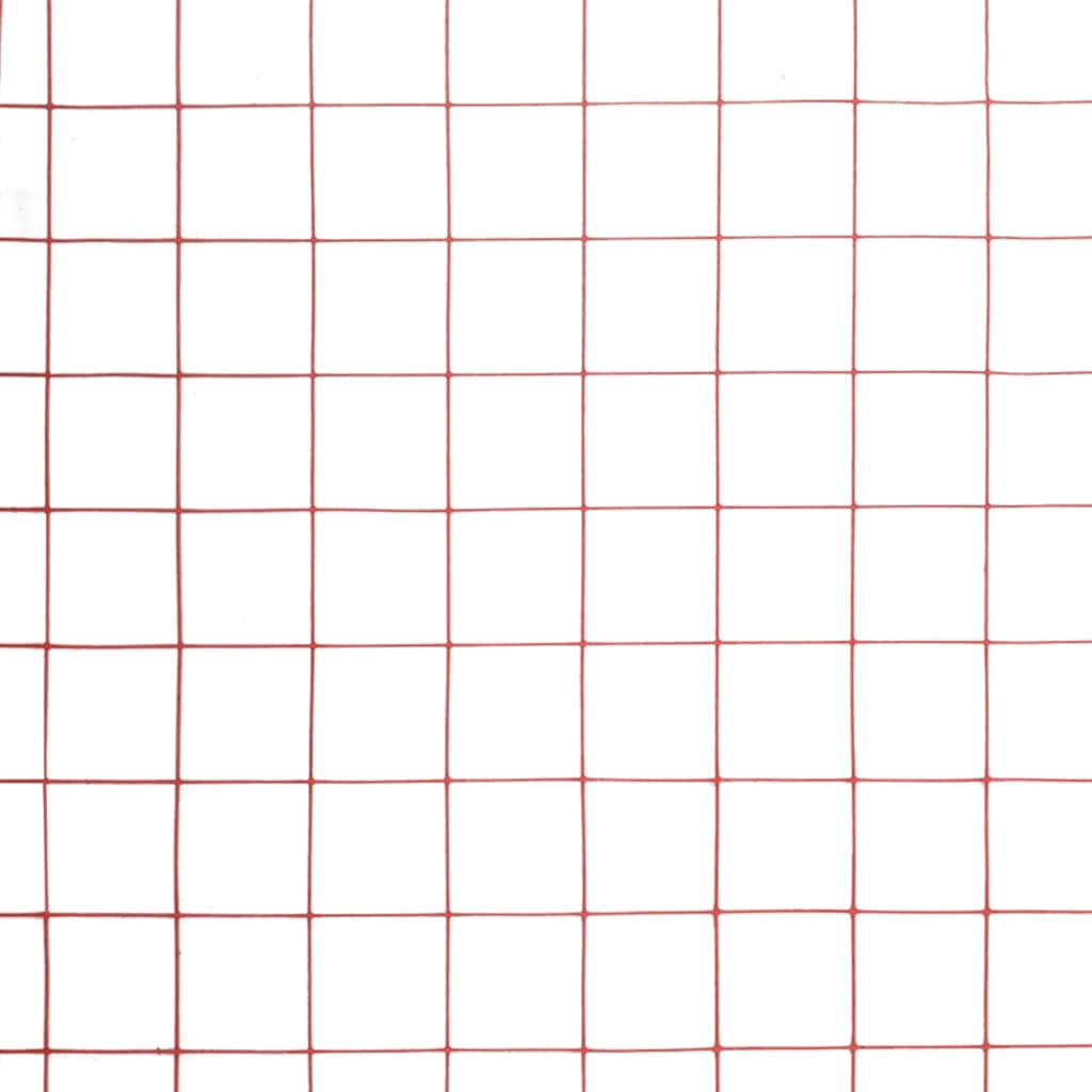 Plasă de sârmă găini, roșu, 25 x 0,5 m, oțel cu înveliș PVC GartenMobel Dekor