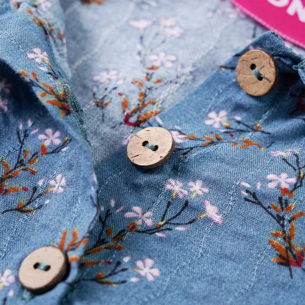 Rochie pentru copii cu mâneci lungi, albastru petrol, 92 GartenMobel Dekor