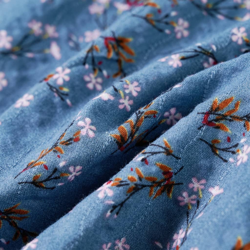 Rochie pentru copii cu mâneci lungi, albastru petrol, 92 GartenMobel Dekor