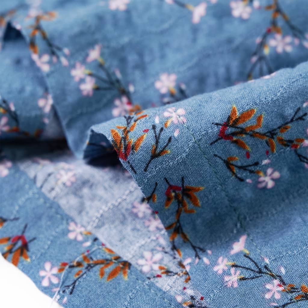 Rochie pentru copii cu mâneci lungi, albastru petrol, 92 GartenMobel Dekor