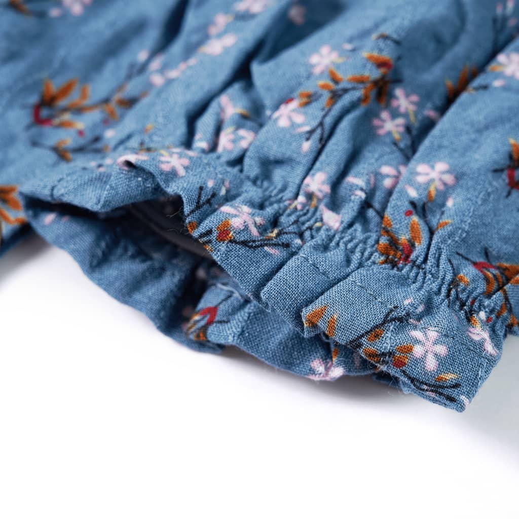 Rochie pentru copii cu mâneci lungi, albastru petrol, 92 GartenMobel Dekor