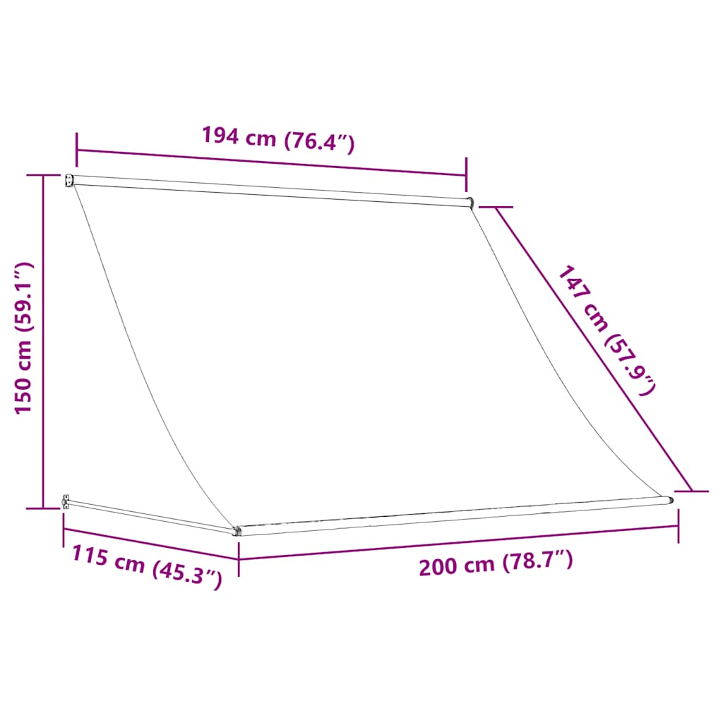 Copertină retractabilă, antracit, 200 x 150 cm GartenMobel Dekor