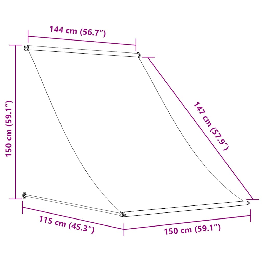 Copertină retractabilă, antracit, 150x150 cm, țesătură și oțel GartenMobel Dekor