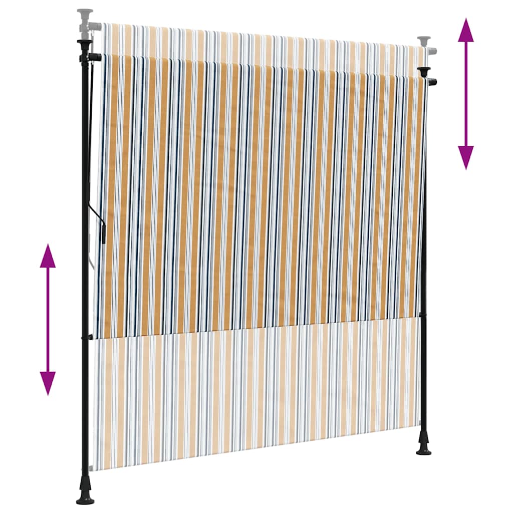 Jaluzea rulou de exterior, galben/alb, 150x270 cm țesătură/oțel GartenMobel Dekor