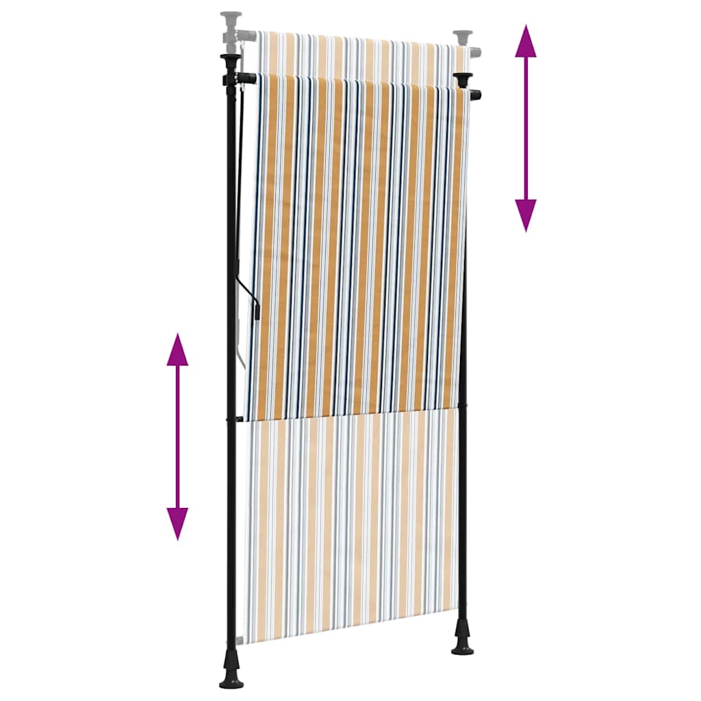 Jaluzea rulou de exterior galben/alb 100x270 cm țesătură/oțel GartenMobel Dekor