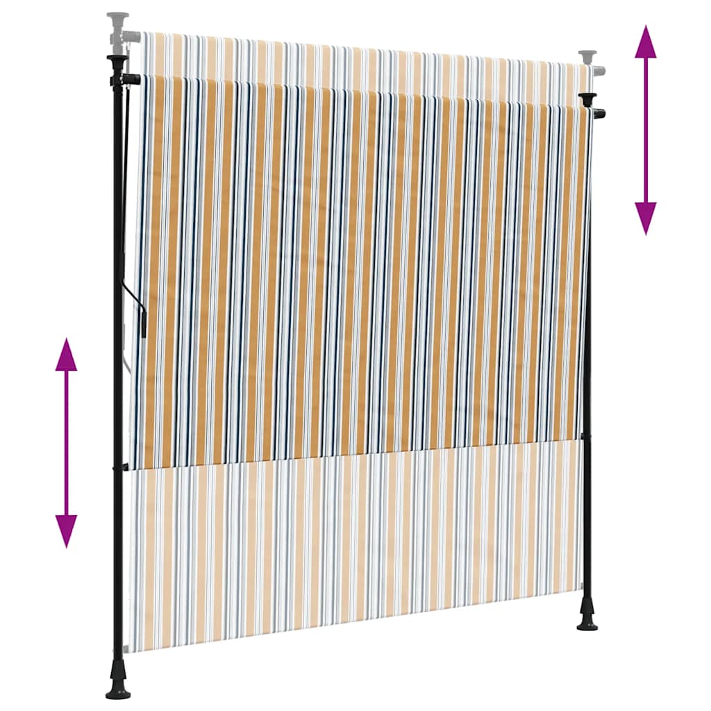 Jaluzea rulou de exterior galben/alb 200x270 cm țesătură/oțel GartenMobel Dekor