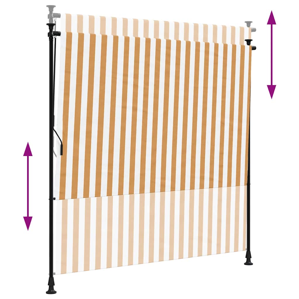 Jaluzea rulou de exterior portocaliu/alb 150x270 cm textil/oțel GartenMobel Dekor