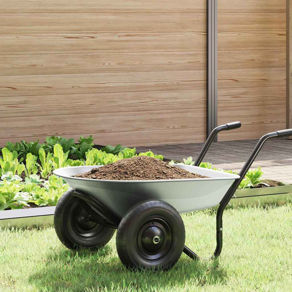 Înlocuire tavă pentru roabă Argintiu 90 x 63 x 28 cm Oțel GartenMobel Dekor